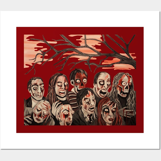 Zombie Group Photo Wall Art by wildjellybeans